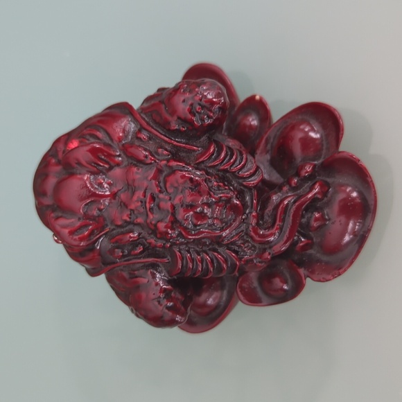 Red Money Frog Chinese Good Luck Charm Decor Resin - Picture 5 of 7